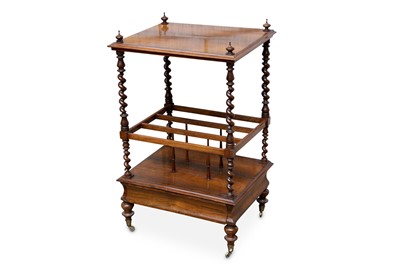 Lot 307 - A Victorian rosewood Canterbury whatnot, with...