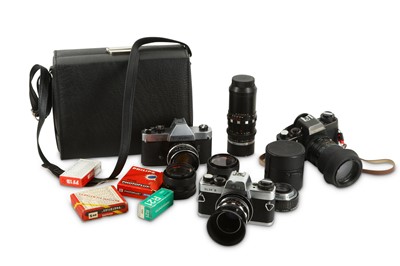 Lot 932 - A Group of Rolleiflex SLR Cameras and Lenses...