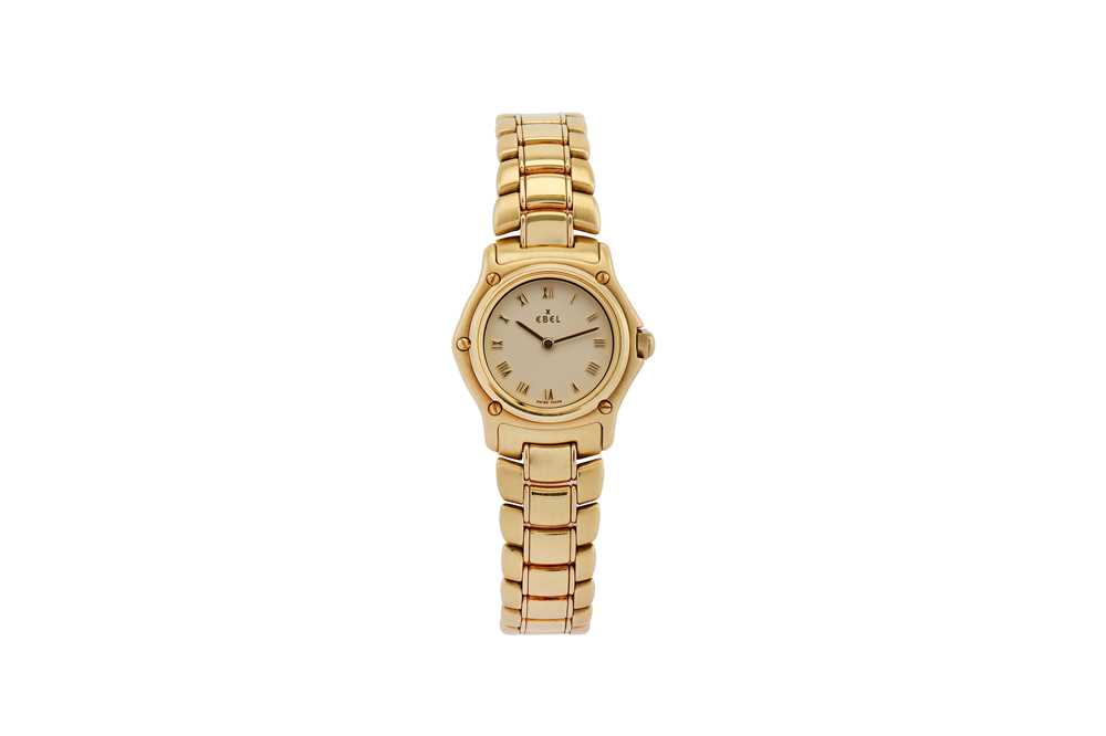 Lot 386 - EBEL. A LADIES QUARTZ 18K YELLOW GOLD BRACELET...