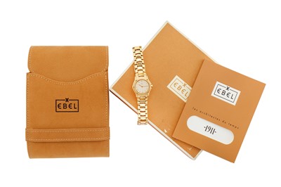 Lot 386 - EBEL. A LADIES QUARTZ 18K YELLOW GOLD BRACELET...
