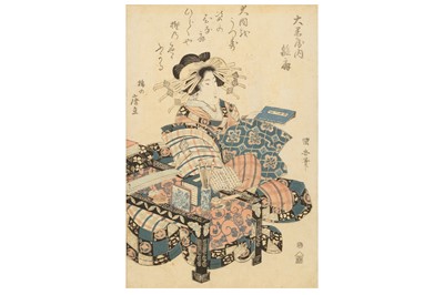 Lot 27 - A FRAMED WOODBLOCK PRINT BY UTAGAWA KUINIYASU...