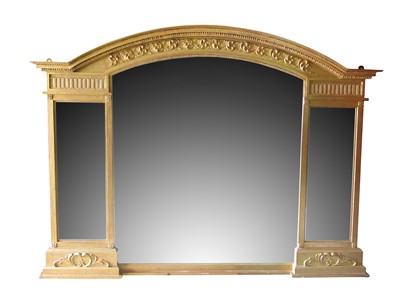 Lot 424 - A Regency style gilt overmantel mirror with a...