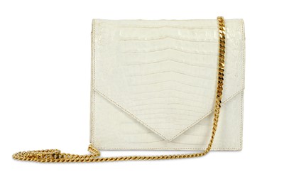 Lot 570 - Valentino Night White Crocodile Envelope Bag,...