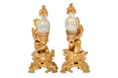 Lot 25 - A FINE PAIR OF 19TH CENTURY FRENCH GILT BRONZE...