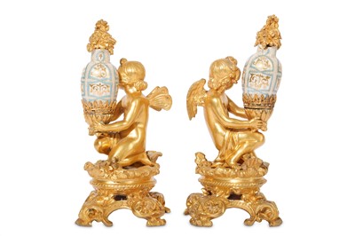 Lot 25 - A FINE PAIR OF 19TH CENTURY FRENCH GILT BRONZE...