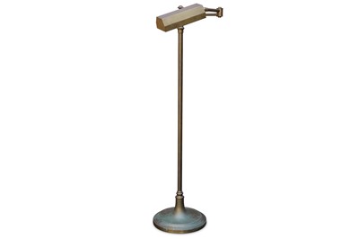 Lot 344 - A brass standard lamp with hinged arm above...