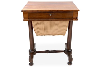 Lot 398 - An early Victorian rosewood sewing table, the...