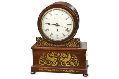 Lot 688 - An early Victorian rosewood and brass inlaid...