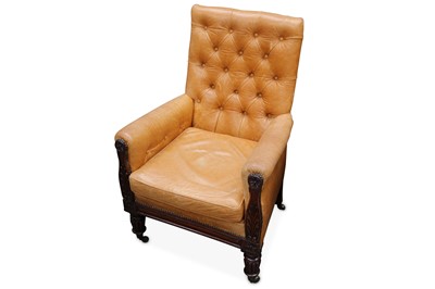 Lot 691 - A Regency mahogany armchair, upholstered in...