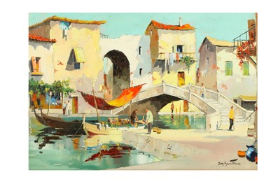 Lot 242A - D'OYLY JOHN (1906-1993) Venetian canal scene...