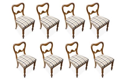 Lot 753 - A harlequin set of eight dining chairs,...