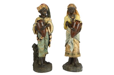 Lot 133 - A PAIR OF EARLY 20TH CENTURY AUSTRIAN PAINTED...