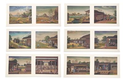 Lot 533 - A CHINESE ALBUM OF TWELVE PAINTINGS...
