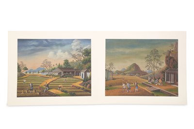 Lot 533 - A CHINESE ALBUM OF TWELVE PAINTINGS...