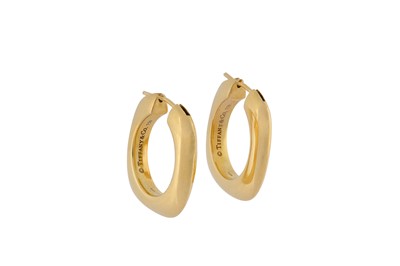 Lot 47 - A pair of gold hoop earrings, by Tiffany & Co.,...