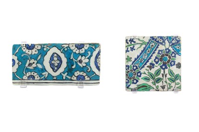 Lot 181 - TWO DAMASCUS POTTERY TILES Ottoman Syria, 18th...