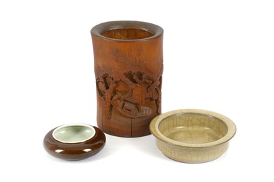 Lot 1031 - THREE CHINESE ITEMS. Late Qing Dynasty....