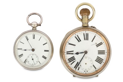 Lot 660 - Two antique pocket watches in silver clad...