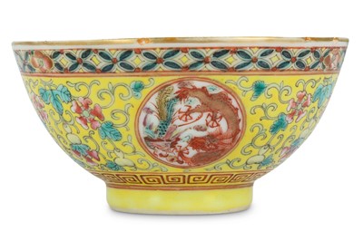 Lot 150 - A CHINESE FAMILLE ROSE YELLOW-GROUND 'DRAGON'...