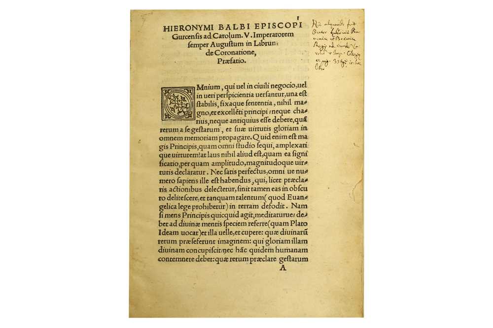 Lot 8 - Balbi (Girolamo) Ad Carolum 5. impe. de...