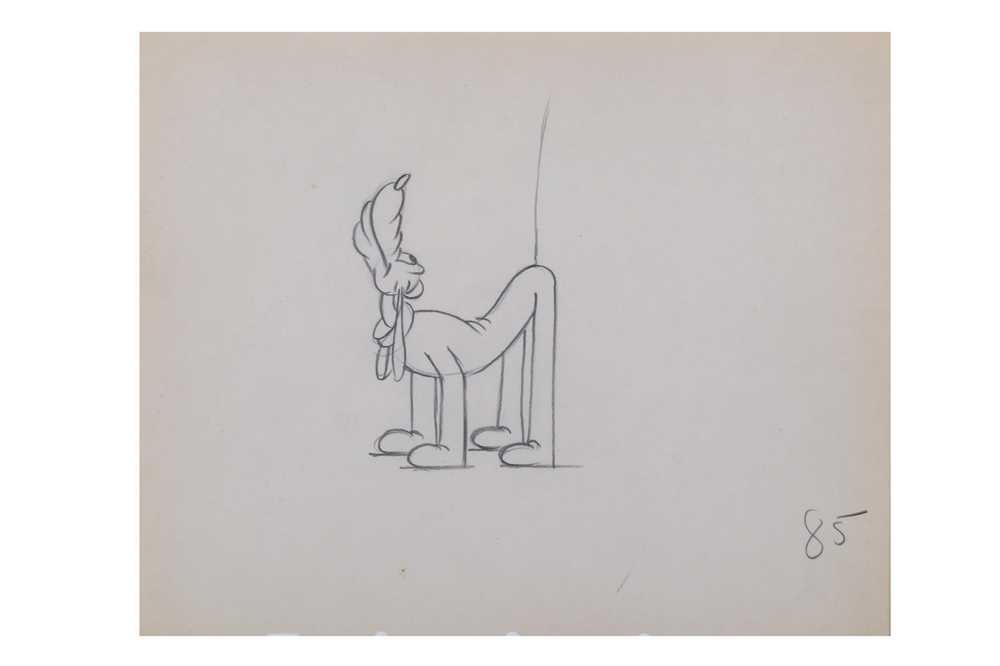 Lot 553 - Disney Studio's Pluto original pencil drawing...