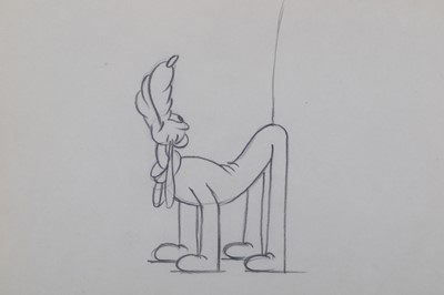 Lot 553 - Disney Studio's Pluto original pencil drawing...