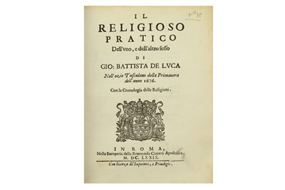 Lot 30 - De Luca (Giovanni Battista)...