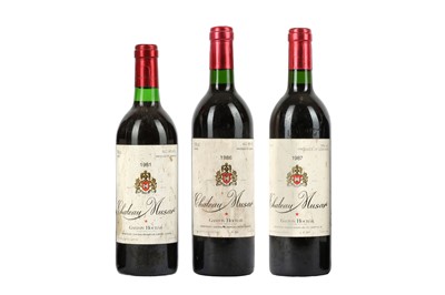 Lot 408 - Three bottles of Chateau Musar from three...