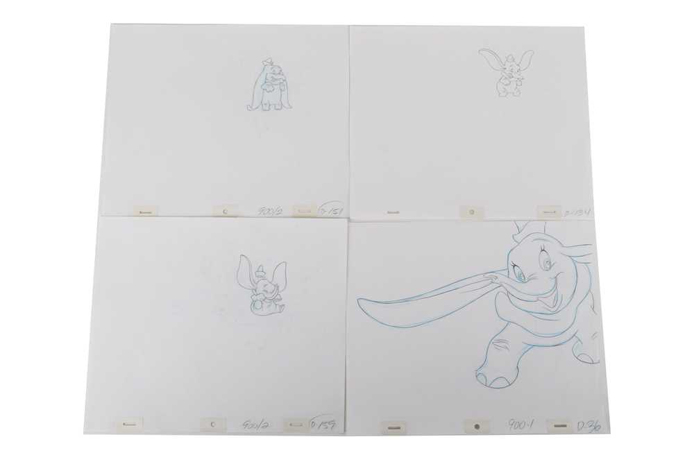 Lot 555 - Disney Studios. Dumbo 4 original pencil...