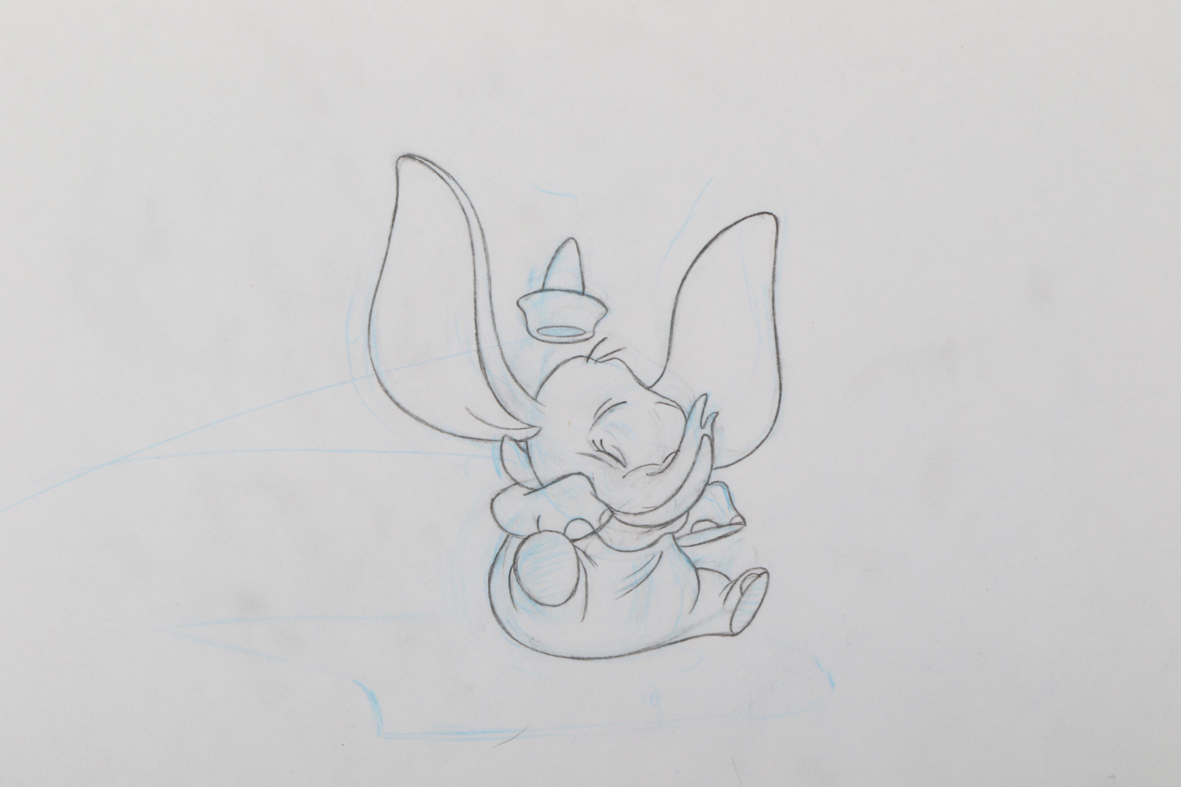 Lot 555 - Disney Studios. Dumbo 4 original pencil