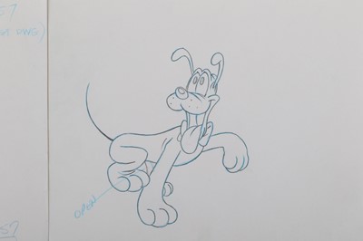 Lot 555 - Disney Studios Goofy & Pluto 3 original pencil...