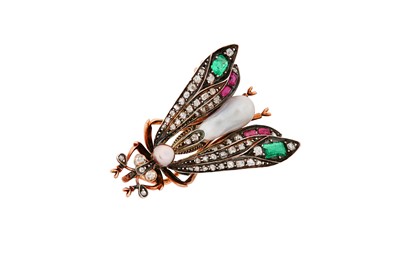 Lot 31 - A late 19th century gem-set insect brooch...