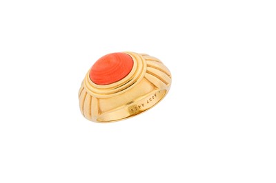 Lot 48 - A coral dress ring, by Boucheron The pointed...