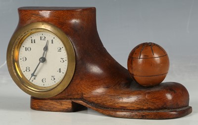 Lot 175 - Treen, early 20th Century football boot and...