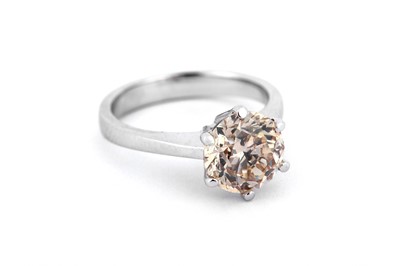 Lot 281 - A diamond single-stone ring, The brilliant-cut...