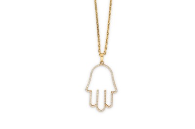 Lot 42 - A diamond-set Hamsa pendant necklace The...