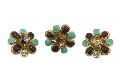 Lot 8 - Chanel Gripoix Earring and Ring Set, c. 2005,...