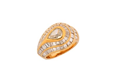 Lot 114 - A diamond dress ring The central collet-set...