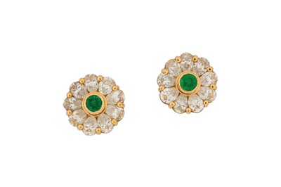 Lot 110 - A pair of diamond and interchangeable gem-set...