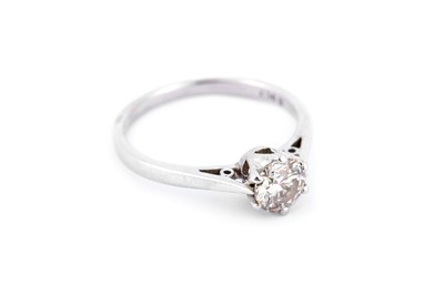 Lot 300 - A diamond single-stone ring, mounted in 9...