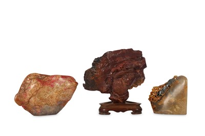 Lot 655 - A CHINESE 'LINGZHI' SCHOLAR'S ROCK. Qing...