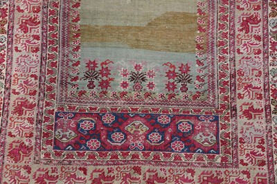 Lot 26 - AN 18TH.CENTURY GHIORDES PRAYER RUG, TURKEY...