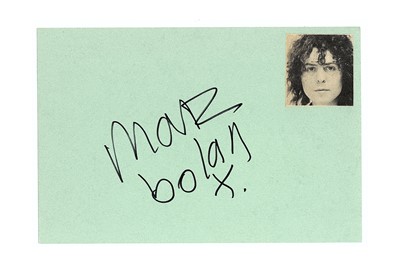 Lot 206 - Bolan (Marc) Black ink autograph on green...