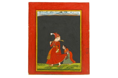 Lot 361 - A RAJPUT NOBLEMAN WITH FEMALE COMPANION  ...