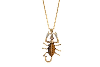 Lot 236 - A gem-set scorpion pendant necklace  The...