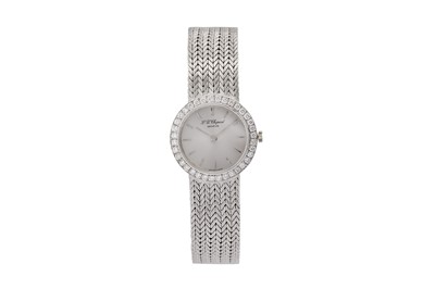 Lot 377 - J.W CHOPARD. A LADIES 18K WHITE GOLD AND...