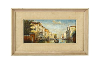 Lot 219A - CONTINENTAL SCHOOL Venetian canal scene Oil on...