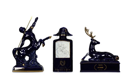 Lot 500 - Three Decanters in shapes related to the three...