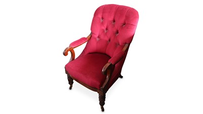 Lot 354 - A Victorian mahogany open armchair,...