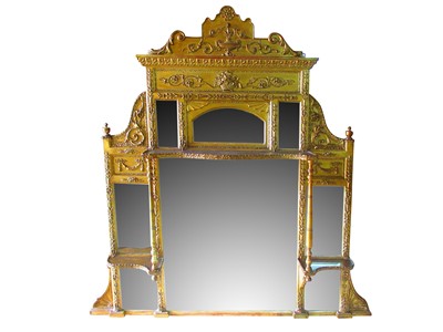 Lot 357 - A Victorian gilt wood and gesso overmantel...